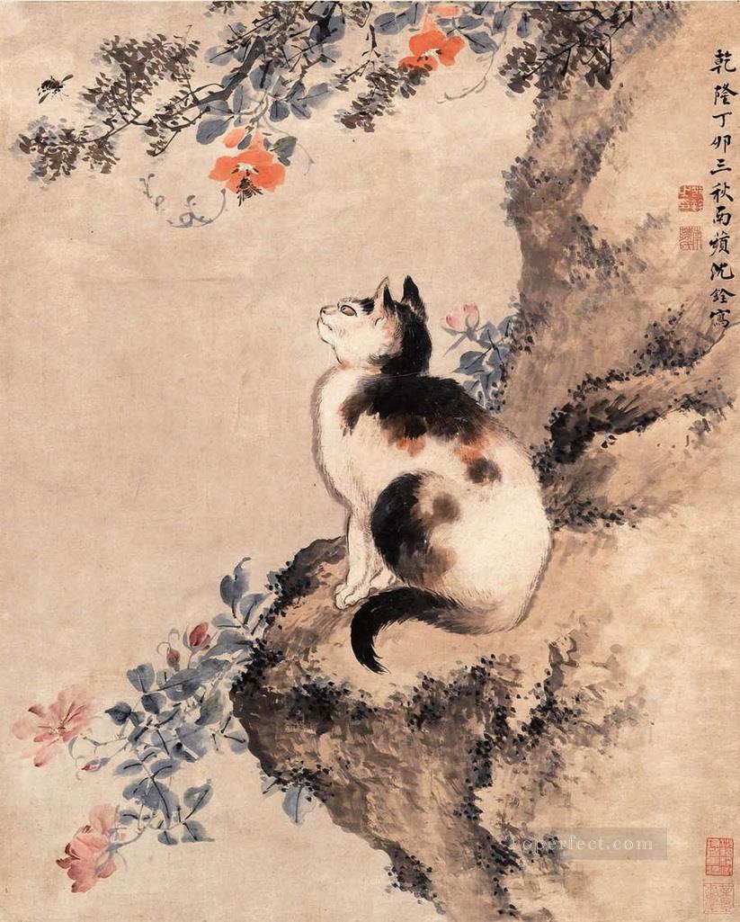 Shenquan cat traditional Chinese Oil Paintings